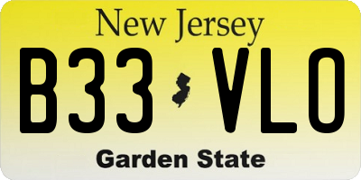 NJ license plate B33VLO