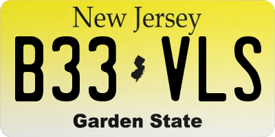 NJ license plate B33VLS