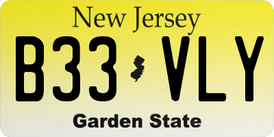 NJ license plate B33VLY
