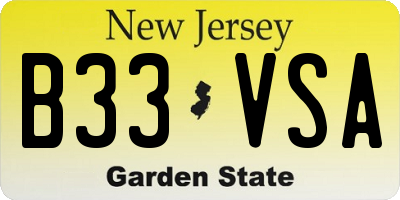 NJ license plate B33VSA