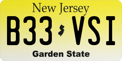 NJ license plate B33VSI