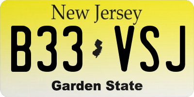 NJ license plate B33VSJ