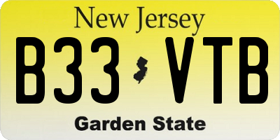 NJ license plate B33VTB