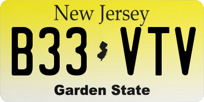 NJ license plate B33VTV