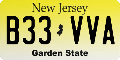 NJ license plate B33VVA