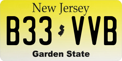 NJ license plate B33VVB