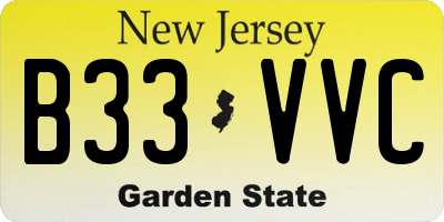 NJ license plate B33VVC
