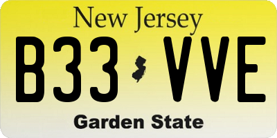 NJ license plate B33VVE