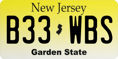 NJ license plate B33WBS