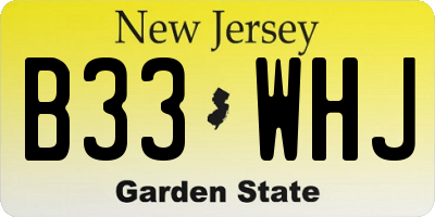 NJ license plate B33WHJ