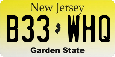 NJ license plate B33WHQ