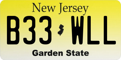 NJ license plate B33WLL