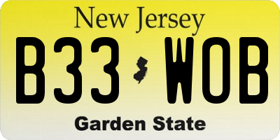 NJ license plate B33WOB
