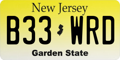 NJ license plate B33WRD