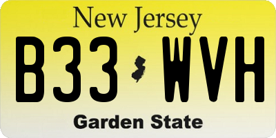 NJ license plate B33WVH