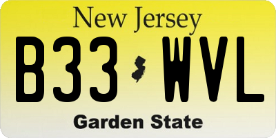 NJ license plate B33WVL