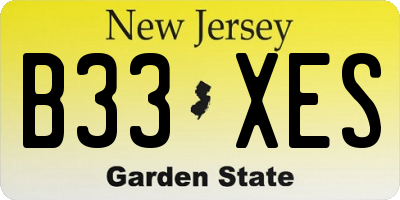 NJ license plate B33XES