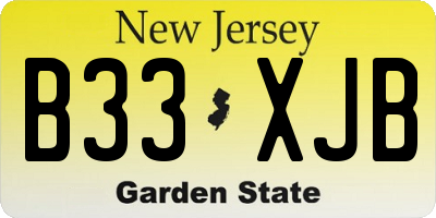 NJ license plate B33XJB