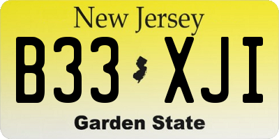NJ license plate B33XJI