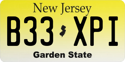 NJ license plate B33XPI