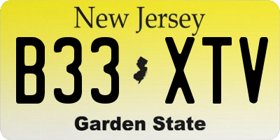 NJ license plate B33XTV