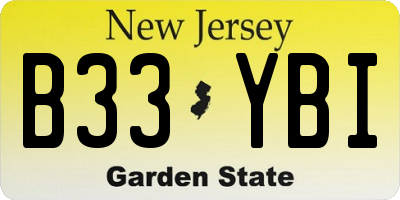 NJ license plate B33YBI