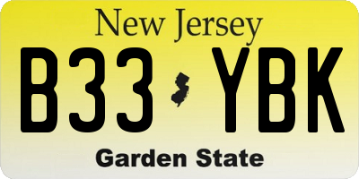NJ license plate B33YBK