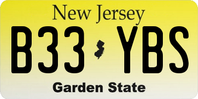 NJ license plate B33YBS