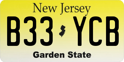 NJ license plate B33YCB
