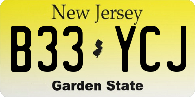 NJ license plate B33YCJ