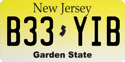 NJ license plate B33YIB