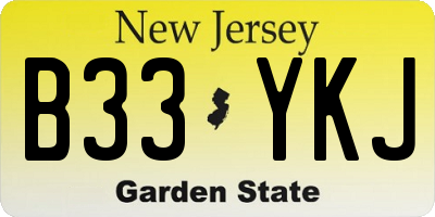 NJ license plate B33YKJ