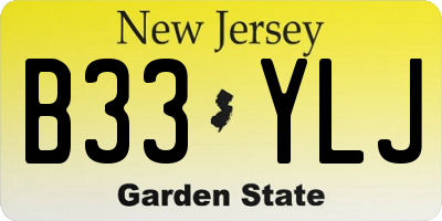 NJ license plate B33YLJ