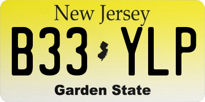 NJ license plate B33YLP