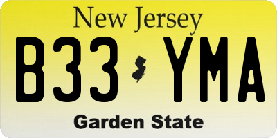 NJ license plate B33YMA
