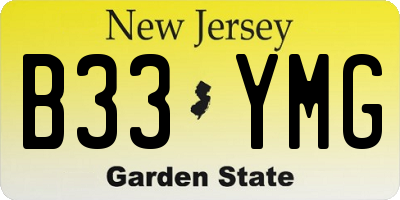 NJ license plate B33YMG
