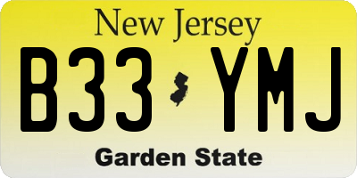NJ license plate B33YMJ