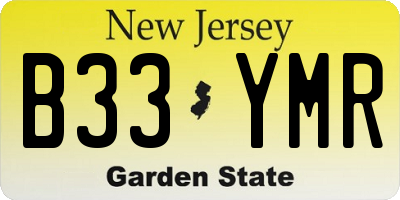 NJ license plate B33YMR