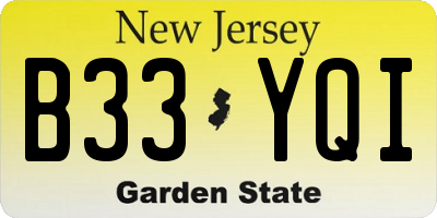 NJ license plate B33YQI