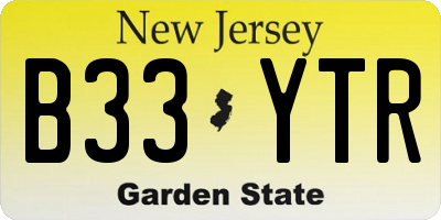 NJ license plate B33YTR