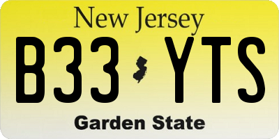 NJ license plate B33YTS