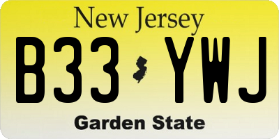 NJ license plate B33YWJ