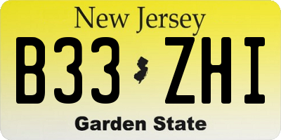 NJ license plate B33ZHI