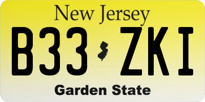NJ license plate B33ZKI