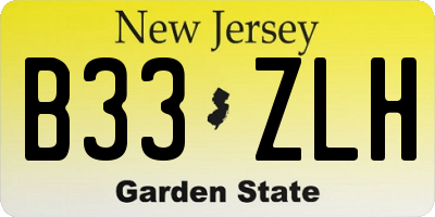 NJ license plate B33ZLH