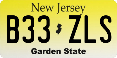 NJ license plate B33ZLS
