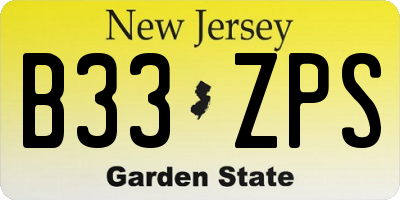 NJ license plate B33ZPS