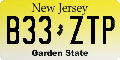 NJ license plate B33ZTP