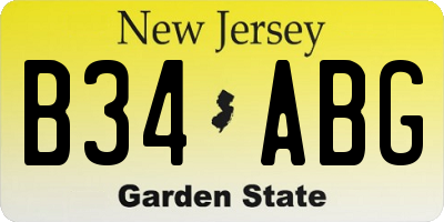 NJ license plate B34ABG