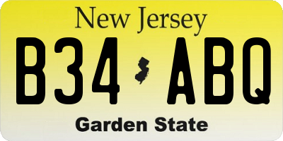NJ license plate B34ABQ